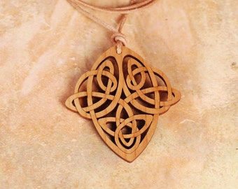 Celtic Knot Pendant - Celtic Knot Necklace - Wood Pendant - Wood Necklace