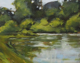 By the Lake - Oil painting, impressionism, art,