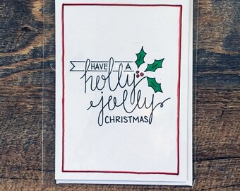 Holly Jolly Christmas Card - 4x6