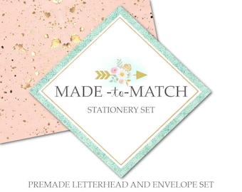 Made to Match Letterhead and Envelope for a Premade Item-Previously Purchased Stationery Set-Material for Printing