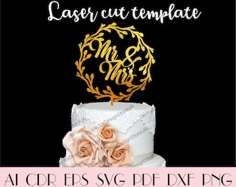 Mr&Mrs cake topper svg,Mr and Mrs sign,Wedding cake topper,Rustic cake topper,Rustic wedding,Cake topper svg,CNC files,Cake decor CTT-137