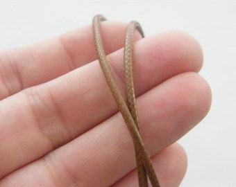 2 Chocolate brown waxed cord necklaces 51cm gold tone