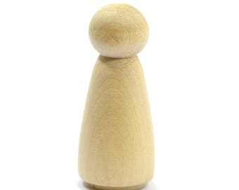 BULK-500 Girl or Sister Unfinished Peg Dolls-Solid Hardwood-Natural-Finely Sanded and Ready for your Paint or Stain-2" (5cm) x 7/8" (2.25cm)