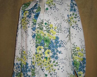 Blouse & Tank Top Set Floral 60s Vintage