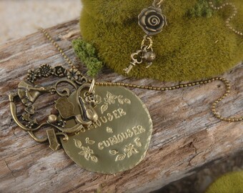 SALE Alice Inspired Curiouser and Curiouser Necklace