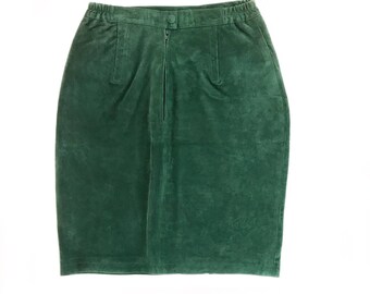 Emerald Green Suede Skirt