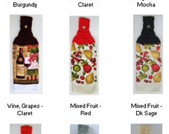 Crochet Topper Button-On Hanging Kitchen Towels, Hanging Tea Towel, Double Layer Towel, Housewarming Gift, Wedding Gift