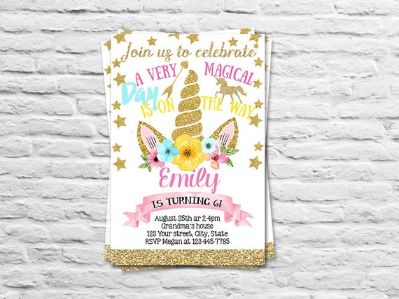 Para imprimir invitación cumpleaños unicornio para una n Para imprimir invitación cumpleaños unicornio para una n