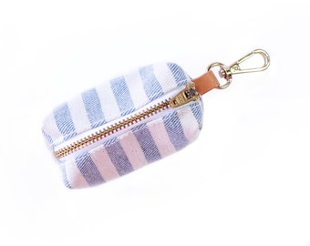 Up-cycled Denim Stripes | Poop Bag Dispenser | Doggy Poop Bag Holder | Leash Bag Dispenser | Treat Bag | Coin Pouch |