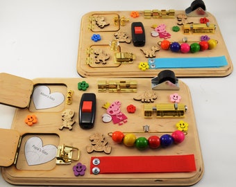 1 piece Toy for travel Sensory board Wooden busy toys Mini activity board Travel busy board Montessori Toy for autism Gift 1st Baby gifts