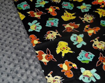 Pokemon Black Minky Blanket