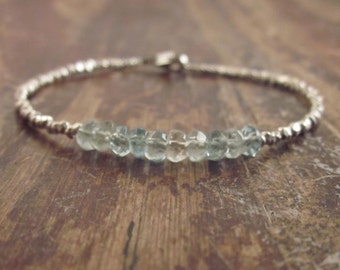 Aquamarine Bracelet Aquamarine Bracelets March Birthstone Bracelet Aquamarine Jewelry Womens Gift Blue Aquamarine Birthstone Beaded Bracelet