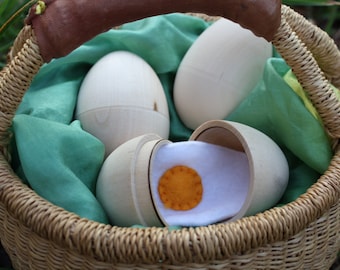 12 Hollow Wooden Eggs - DIY - 1 dozen - 3.20 each