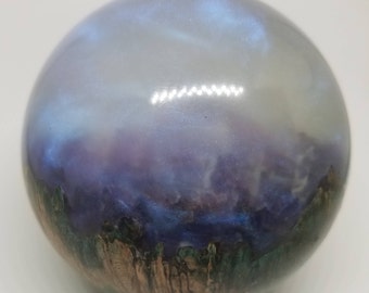 Cloudy Skies Resin Maple Wood Ball