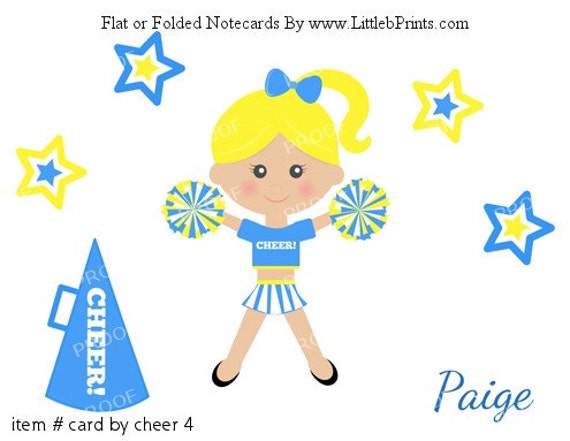 Cheer Cheerleader Cheerleading Girl Note Cards Set of 10