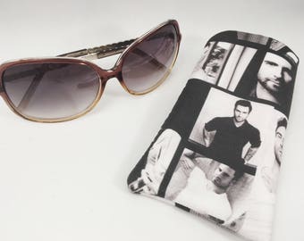 Adam Levine Sunnies Pouch,handmade sunglass pouch,hot guy sunnies holder,thoughful gift,summer time gift,Levine sunglass pouch