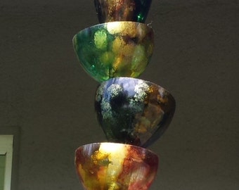 Wine bottle rain chain sun catcher wine bottle wind chime