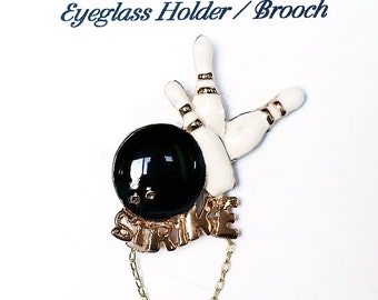 Bowling Ball,Pins and Strike Magnetic Eyeglass Holder