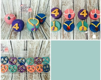 Shimmer & Shine Inspire Dessert Table Set Chocolate Covered Oreo Pretzels Chocolate Apples Birthday Wedding Baby Shower