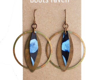 Birch Wood Earrings / Hand Painted / Sustainable Wood / Lightweight Earrings / Art Jewelry / Acrylic Art / Gifts for Her