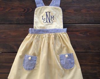 Ava Yellow Gingham Jumper Dress