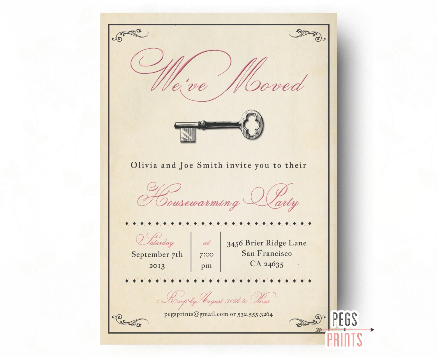 Vintage Housewarming Party Invitation Rustic House Warming