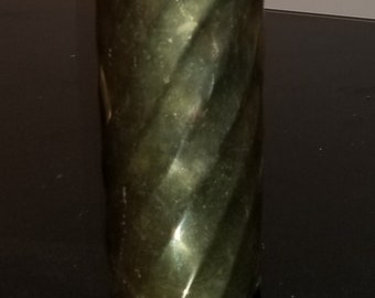 Vintage Solid Brass Boho Chic Hollywood Regency Heavy Cylinder Vase