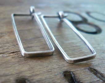 Svelte Hoops Small - Handmade. Hand forged. Oxidized Sterling Silver Earrings