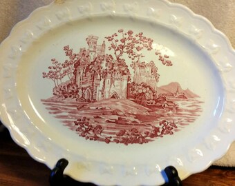 Serving Platter with Castle Scene