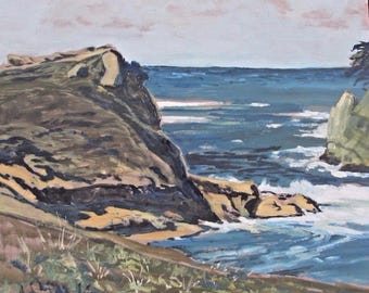 SEASCAPE Oil Painting "Sunset on the Klamath" Original
