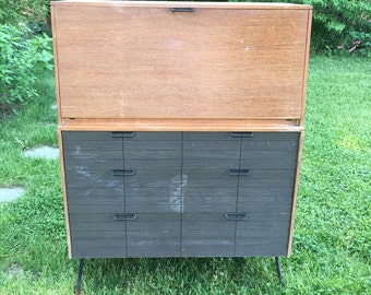 Raymond Loewy for Mengel Secretary Desk, Drop Front Mid Century Modern Desk, Mid-Century Desk, Raymond Loewy Secretary Desk