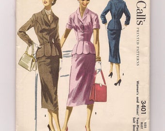 Vintage McCall's two piece suit pattern #3401 in size 12