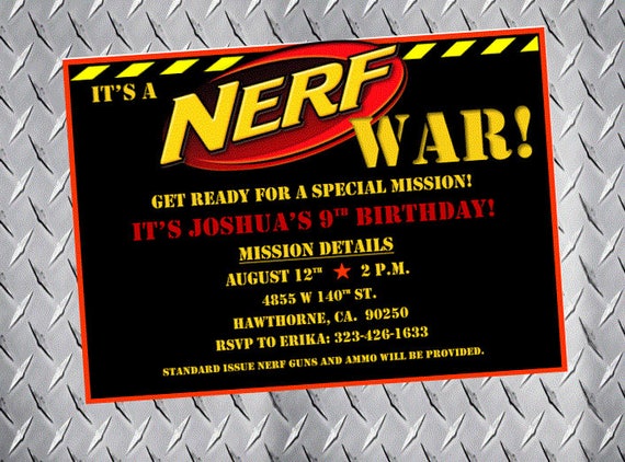 Nerf Gun Invitations 8