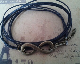Infinity bracelet, Bead Bracelet-black-