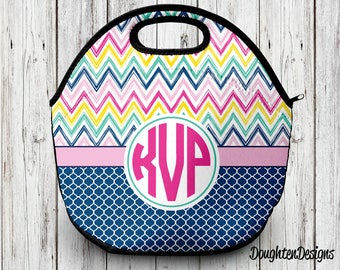 Personalized lunch bag, Neoprene lunch tote, Monogram lunch bag, Back to school, Personalized lunch tote, Insulated lunch bag, lunch box