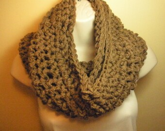 Cafe Latte Cowl Infinity Circle Scarf Neckwarmer