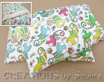 Heating Pack Corn Pillow Pack with washable cover Chameleons Bugs Critters Flannel eating bag therapy flannel cute READY TO SHIP (505)