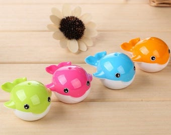 Twin Whale Pencil Sharpener 6.5cm x 5.5cm Children's Animal Theme Stationery & Artist Tool - Ideal for Visual Arts, Pencils and Drawing