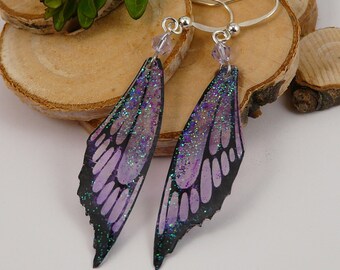 Bright Purple Fairy wings earrings