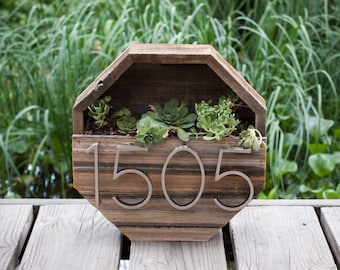 Octagon Succulent Address Planter