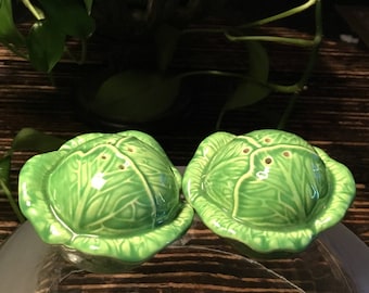 Vintage Cabbage Salt And Pepper Shakers