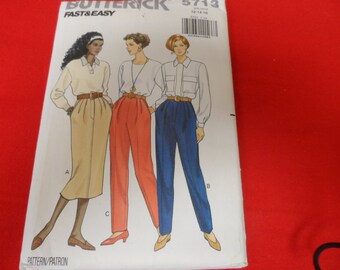 Butterick 5713 Women's Misses Pants and Skirt Pattern Size 12-14-16 Vintage UNCUT