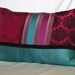 12x16 ,Bohemian Style, Decorative Pillow Cover in Teal and Magenta , Designers Guild Silk, by Jane Hall Design