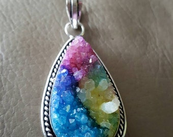 Rainbow Druzy Pendant!