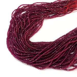 Natural Ruby Beads, 2mm Ruby Round beads , Faceted Ruby Beads, Ruby Beads, Rubies, Gemstone Beads , July Birthstone, 15.5 inch Strand