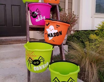Personalized Trick or Treat Buckets