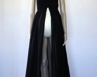 Black Chiffon Strapless Maternity Gown