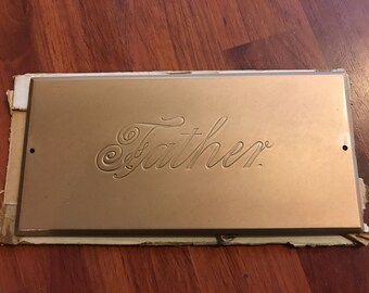Vintage Father Coffin Plaque
