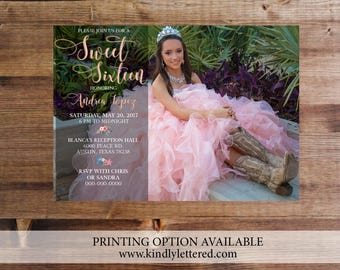Sweet Sixteen Birthday Invitation-Sweet Sixteen Digital File-Quinceanera Birthday Party Invitation-Cotillion Birthday Party Invitation