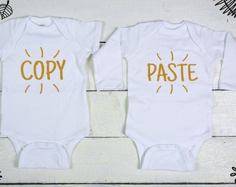 Copy Paste Twin Girls Outfits Set of 2 Baby Girl Bodysuits